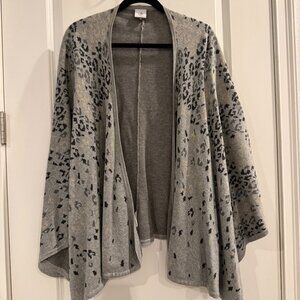 Cabi Cape with soft leopard print in greys, cream and beige